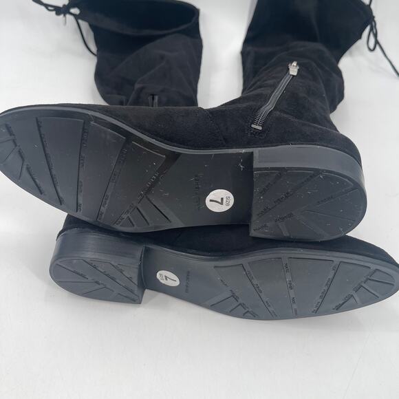 NEW MARC FISHER Boots Size 7 Humor Over the Knee Black Faux Suede NWOT - Picture 11 of 16